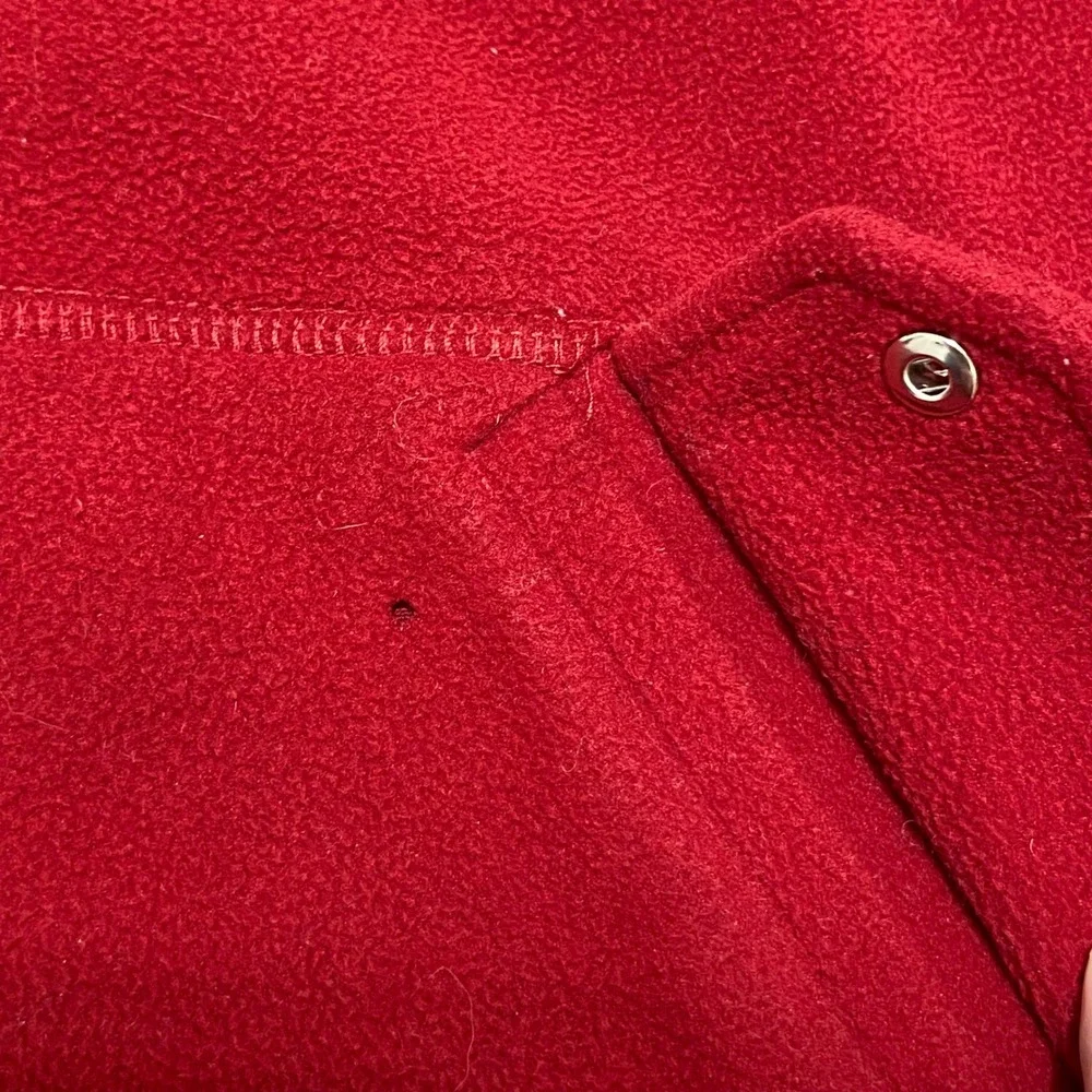 Lauren Ralph Lauren Womens XL Red Fleece Full Zip Mock Neck Vest Pockets